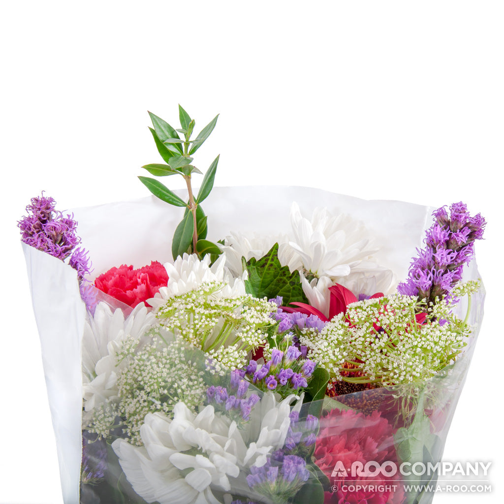 White Back, Drip-Resistant Flower Sleeves & Wraps